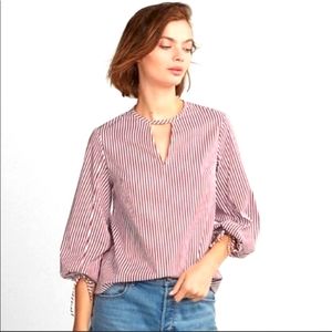 NWT Express Striped Burgundy and white top